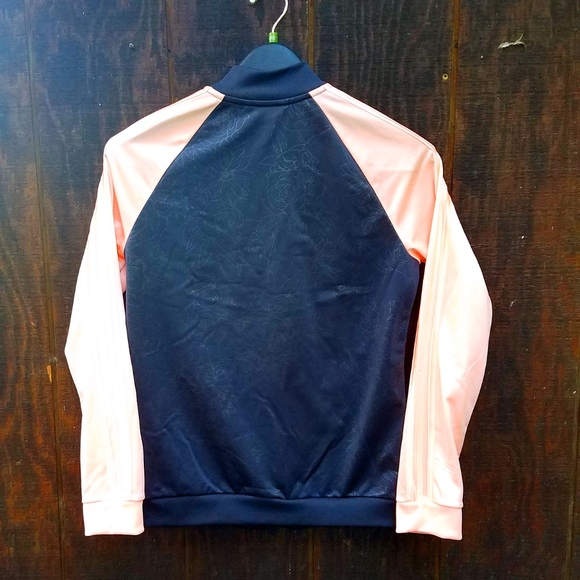 Adidas~Floral Track Jacket~Pink & Black~Size M - Picture 4 of 6